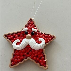 Red Santa Star Ornament, free with purchase